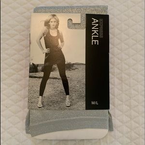Silver metallic ankle tights